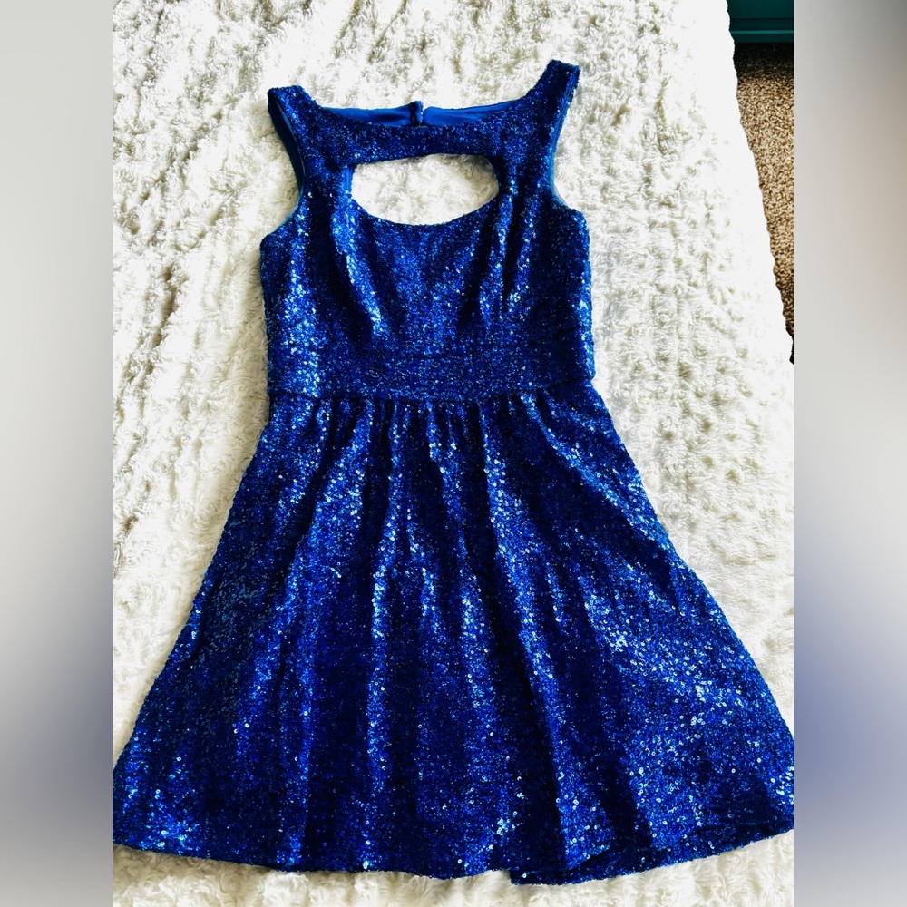 Windsor Blue Sequin Midi Dress